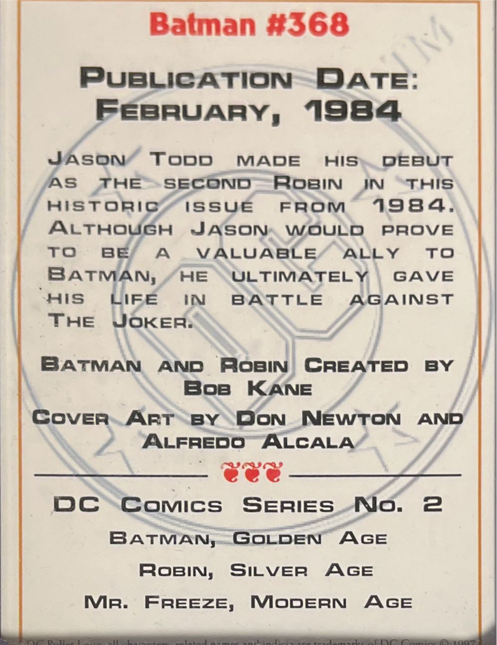 Comic Book Champions: Silver Age Robin - Racing Champions (Fine Pewter Limited Edition Collector Series) action figure collectible [Barcode 095949100003] - Main Image 2