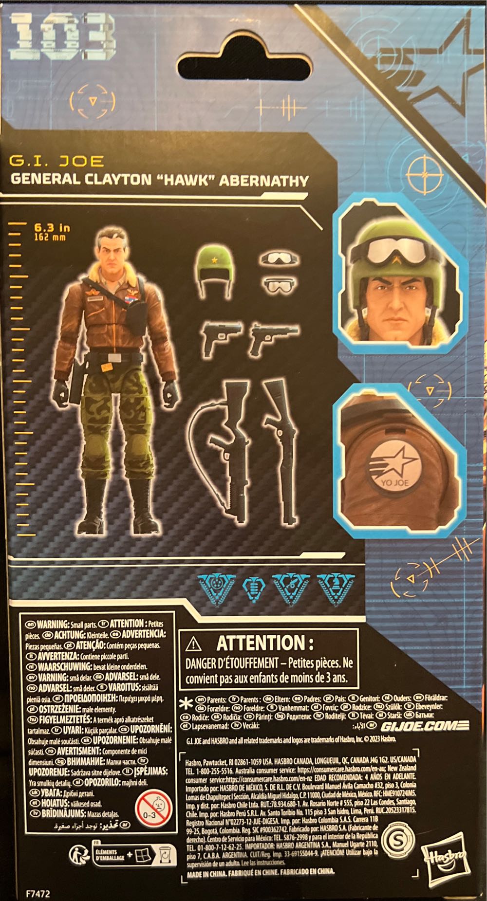 G.I. Joe Classifed 103 General Clayton “Hawk” Abernathy - Hasbro (G.I. Joe) action figure collectible [Barcode 5010996132871] - Main Image 4