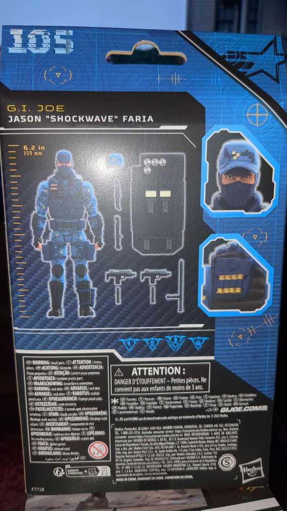 #105 Jason ”SHOCKWAVE” Faria - Hasbro (G.I. Joe) action figure collectible [Barcode 5010996114723] - Main Image 3