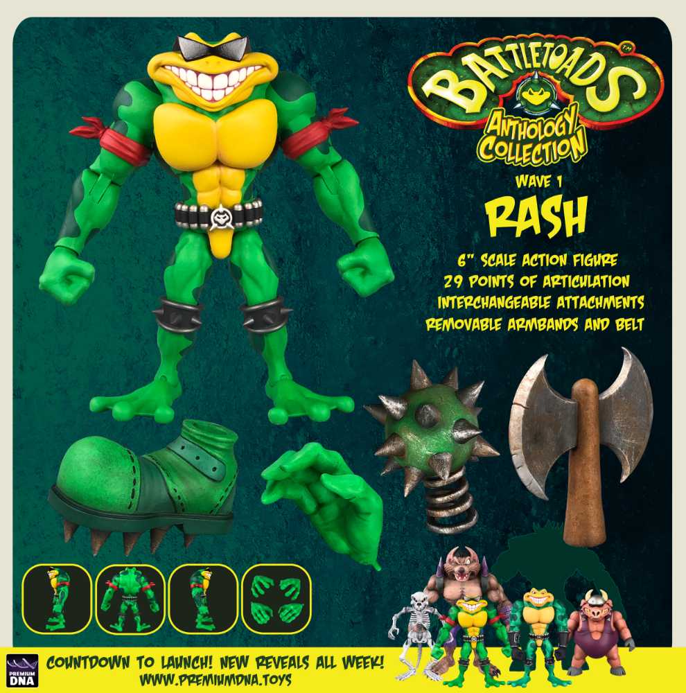 Premium DNA Battletoads Rash Deluxe - Premium DNA action figure collectible - Main Image 3