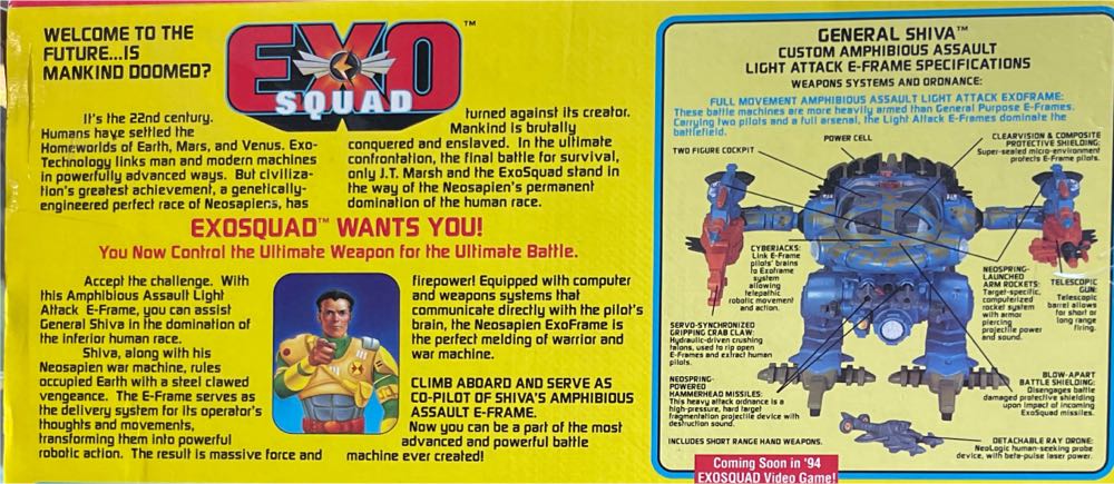 General Shiva with Amphibious Assault Light Attack E-frame - Playmates (Exo-Squad Series 1) action figure collectible [Barcode 043377063230] - Main Image 2