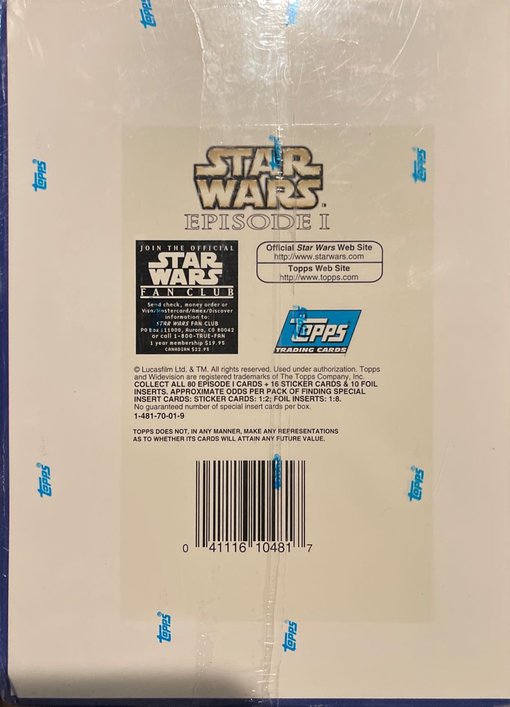 Original Topps Widevision Trading Cards 36 Pack Box Sealed Episode Star Wars 1 Wacky Packages 1990  action figure collectible [Barcode 041116104817] - Main Image 2