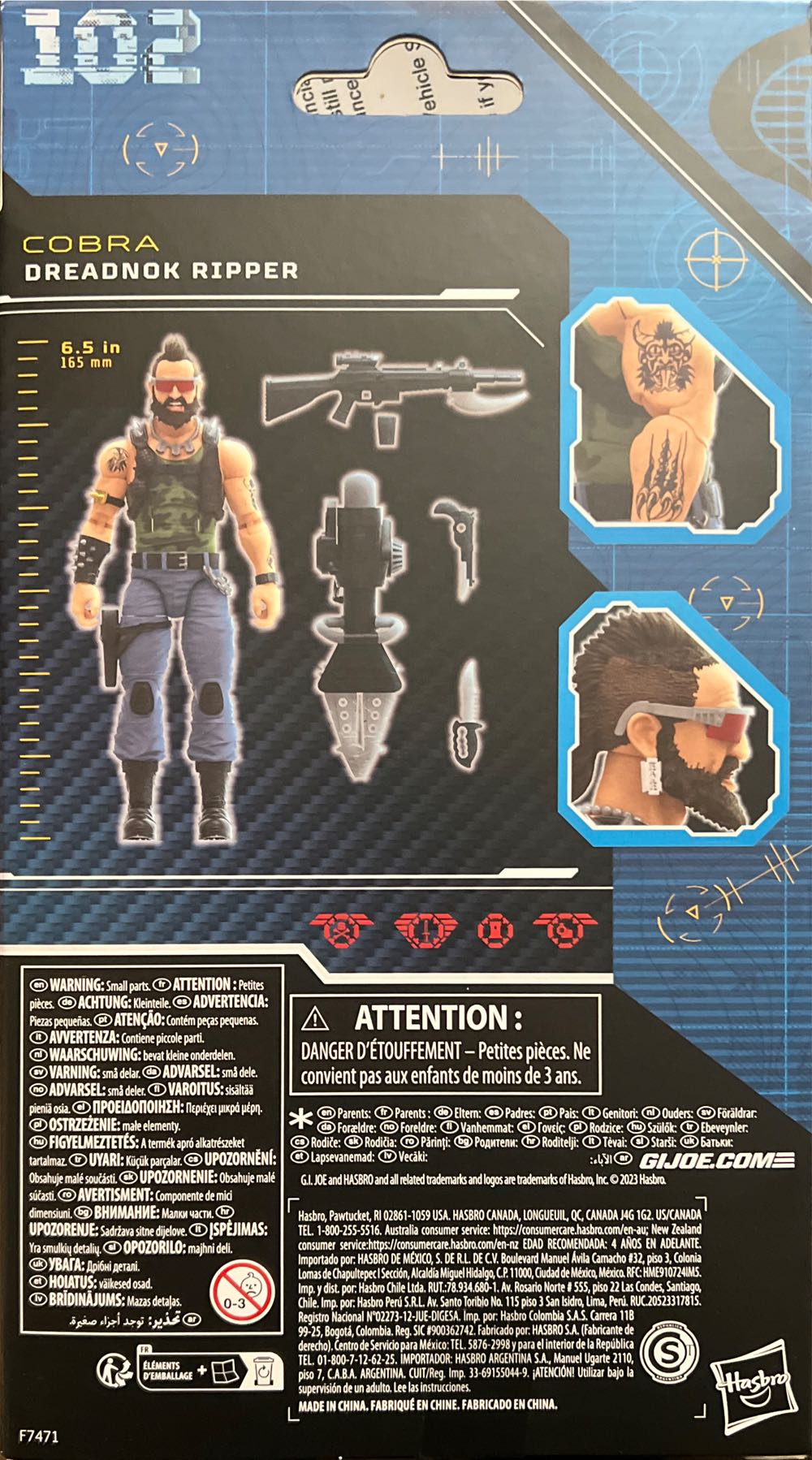 #102 Dreadnok Ripper - Hasbro (G.I. Joe) action figure collectible [Barcode 5010996132895] - Main Image 3