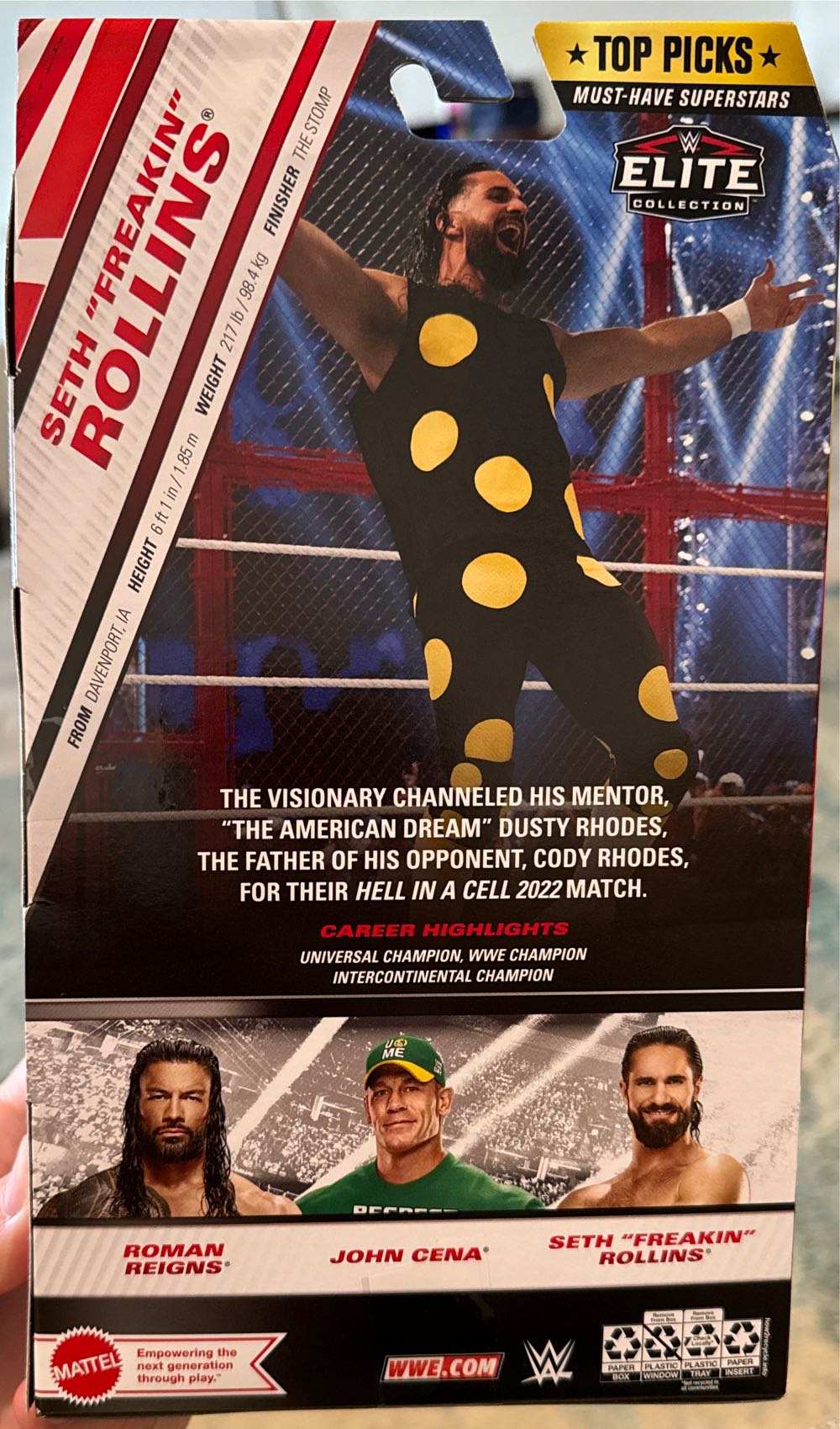 WWE Elite Top Picks Set Seth Rollins - Mattel Wwe (Wwe Elite) action figure collectible [Barcode 194735199822] - Main Image 2