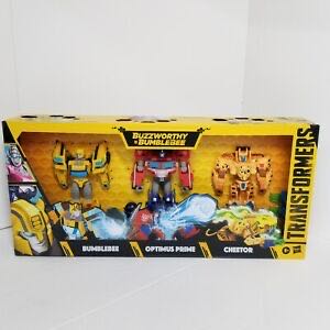 Bumblebee Cyberverse New Transformers Buzzworthy Bumblebee 3pk Bumblebee Optimus Prime & Cheetor Hasbro Transformers 3 Of Pack Heroes Cybertron Prime Autobots  (Deluxe Class) action figure collectible [Barcode 5010994135454] - Main Image 1