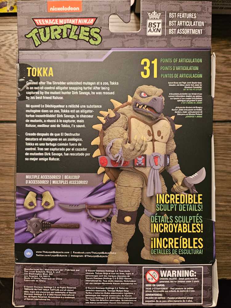 Teenage Mutant Ninja Turtles BST AXN Tokka - The Loyal Subjects/ BST AXN (Teenage Mutant Ninja Turtles) action figure collectible [Barcode 810122580072] - Main Image 2