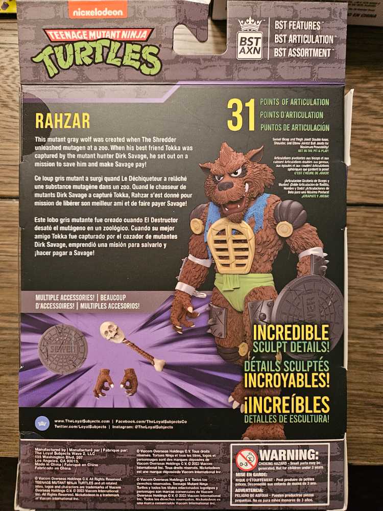 BST AXN The Loyal Subjects Teenage Mutant Ninja Turtles Rahzar - The Loyal Subjects/ BST AXN (Teenage Mutant Ninja Turtles Nickelodeon) action figure collectible [Barcode 810122580089] - Main Image 2