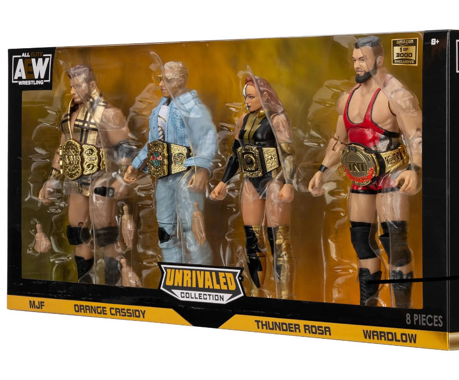 AEW Four Pack (Wardlow, MJF, Orange Cassidy, Thunder Rosa) - Jazwares LLC (AEW Unrivaled) action figure collectible [Barcode 191726715931] - Main Image 4