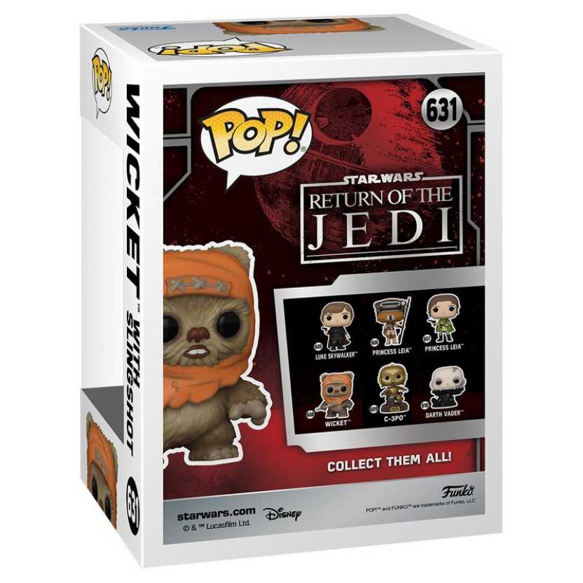 Pop! Star Wars # 631 Wicket W Slingshot 2023 Summer Convention  (Funko Pop!) action figure collectible [Barcode 889698717779] - Main Image 3