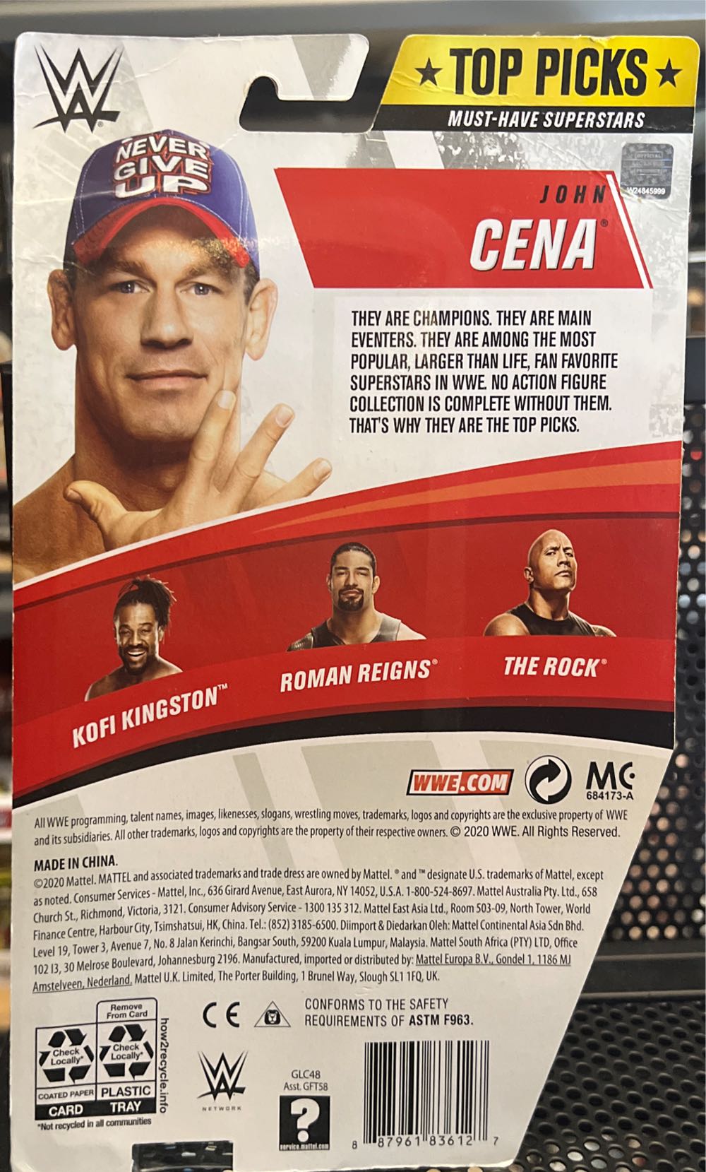 John Cena Top Picks - Mattel (WWE Basic Series Top Picks) action figure collectible [Barcode 887961836127] - Main Image 2