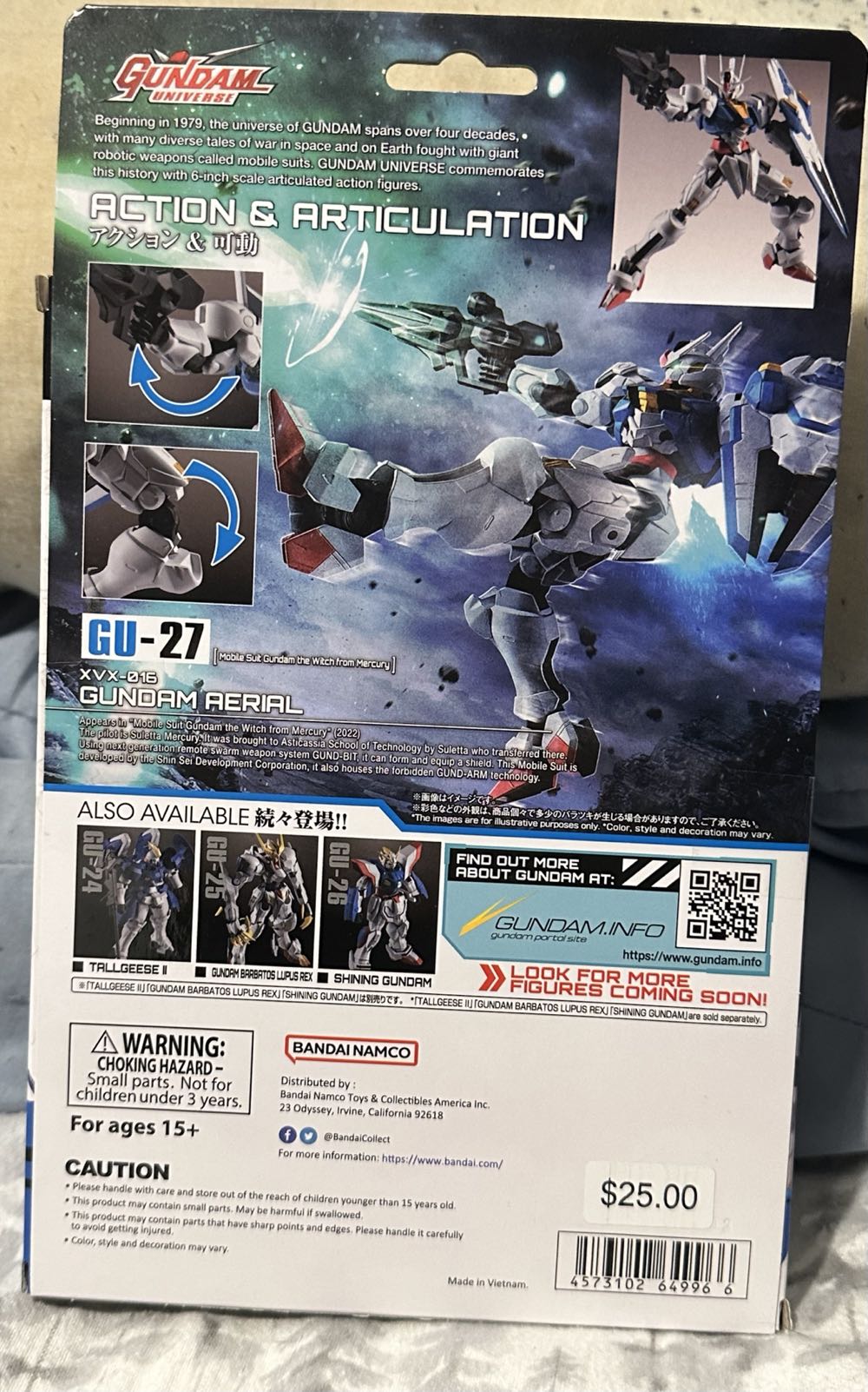 Gundam Aerial (GU-27) - Bandai Namco (Mobile Suit Gundam: The Witch From Mercury) action figure collectible [Barcode 4573102649966] - Main Image 2