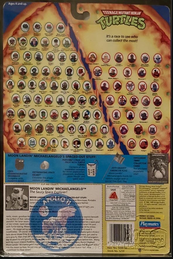 Moon Landin’ Michelangelo - Playmates (Apollo 11 25th Anniversary) action figure collectible [Barcode 043377052593] - Main Image 2