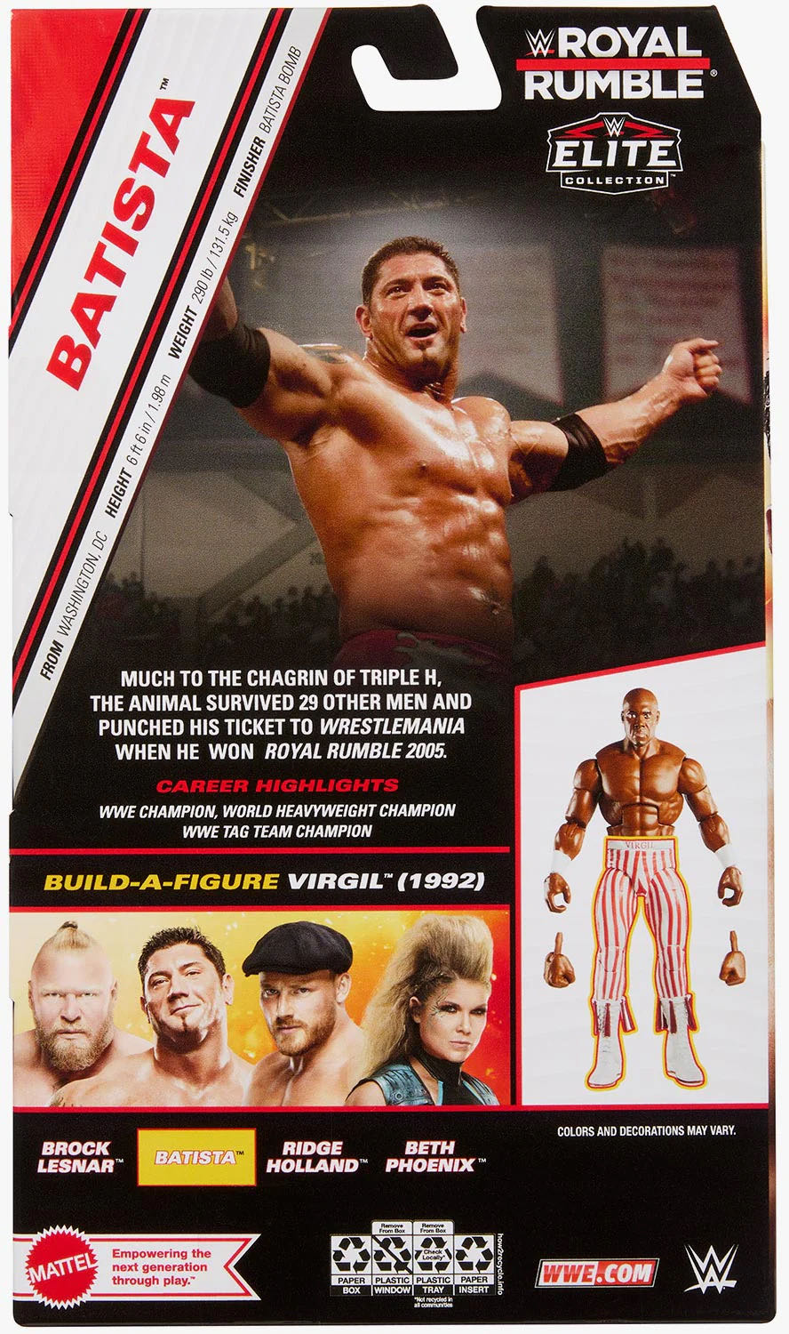 Batista - Mattel (WWE Elite Royal Rumble Series 5) action figure collectible [Barcode 194735202652] - Main Image 2