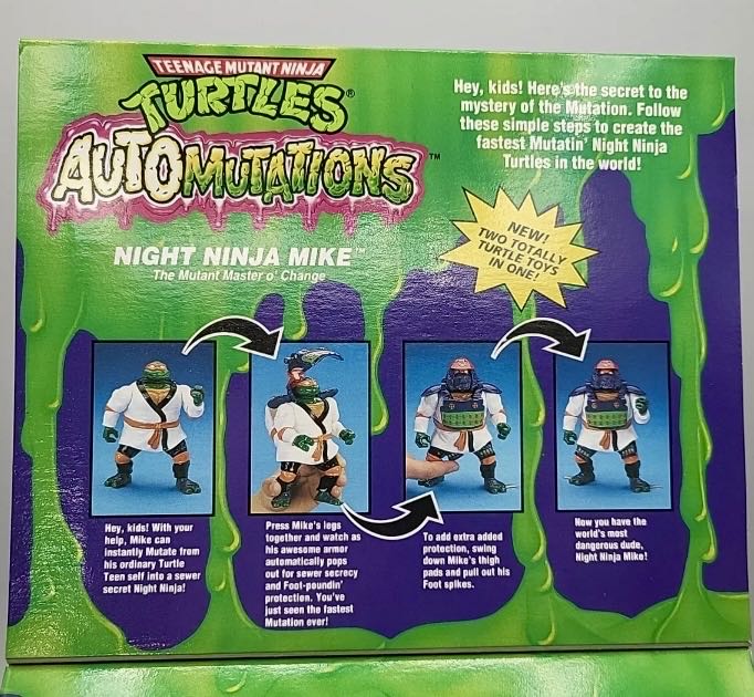 Night Ninja Mike (Yellow Weapons) - Playmates Toys (Teenage Mutant Ninja Turtles (1993)) action figure collectible [Barcode 043377054627] - Main Image 4