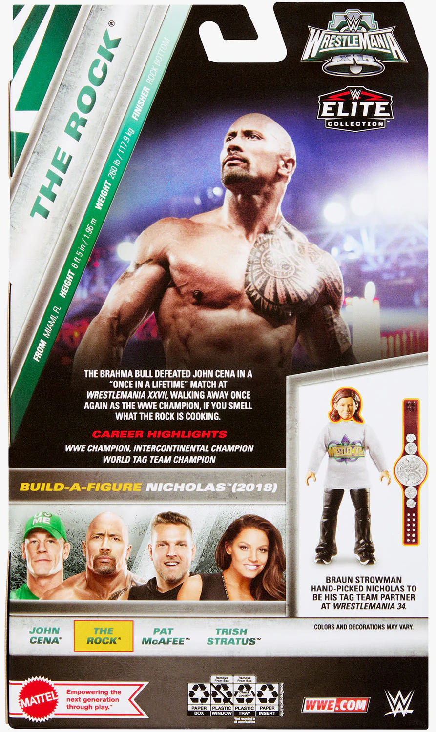 WWE The Rock - Mattel (WWE Elite WrestleMania 40) action figure collectible [Barcode 194735205158] - Main Image 2