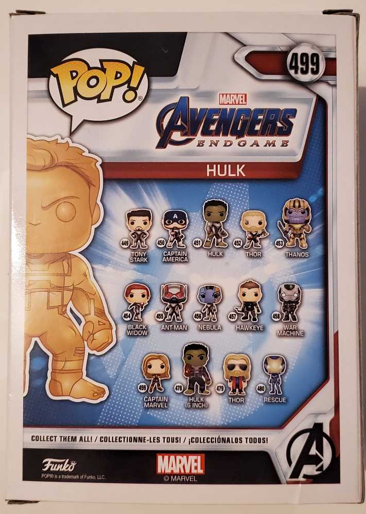 Hulk #499 Hulk (Orange Chrome Variation) - Marvel: Avengers Endgame - Funko (Funko Pop!) action figure collectible [Barcode 889698413558] - Main Image 4