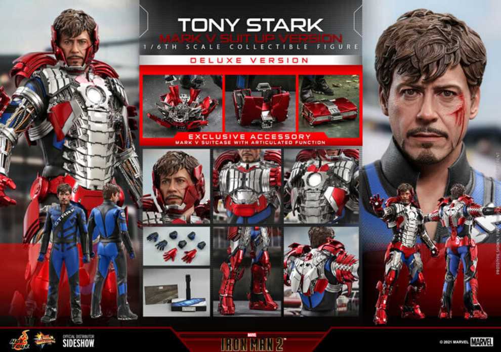 Tony Stark Mark V Suit Up Deluxe Version Iron Man 2 - Hot Toys (Iron Man 2) action figure collectible [Barcode 4895228608154] - Main Image 3