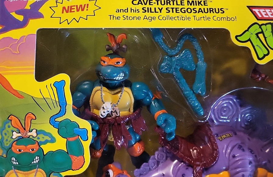 Cave-Turtle Mike and his Silly Stegosaurus - Playmates (Teenage Mutant Ninja Turtles) action figure collectible [Barcode 043377053613] - Main Image 3