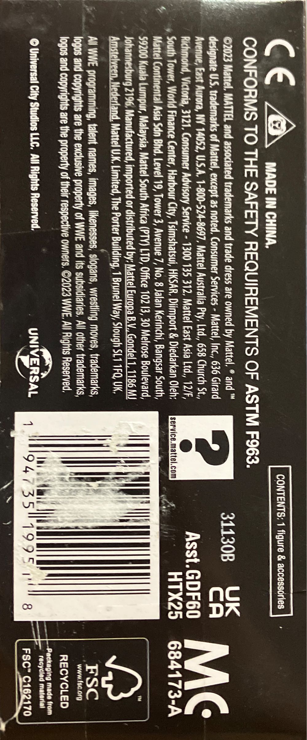 Wrestler Roddy Piper They Live - Mattel (WWE) action figure collectible [Barcode 194735199518] - Main Image 4