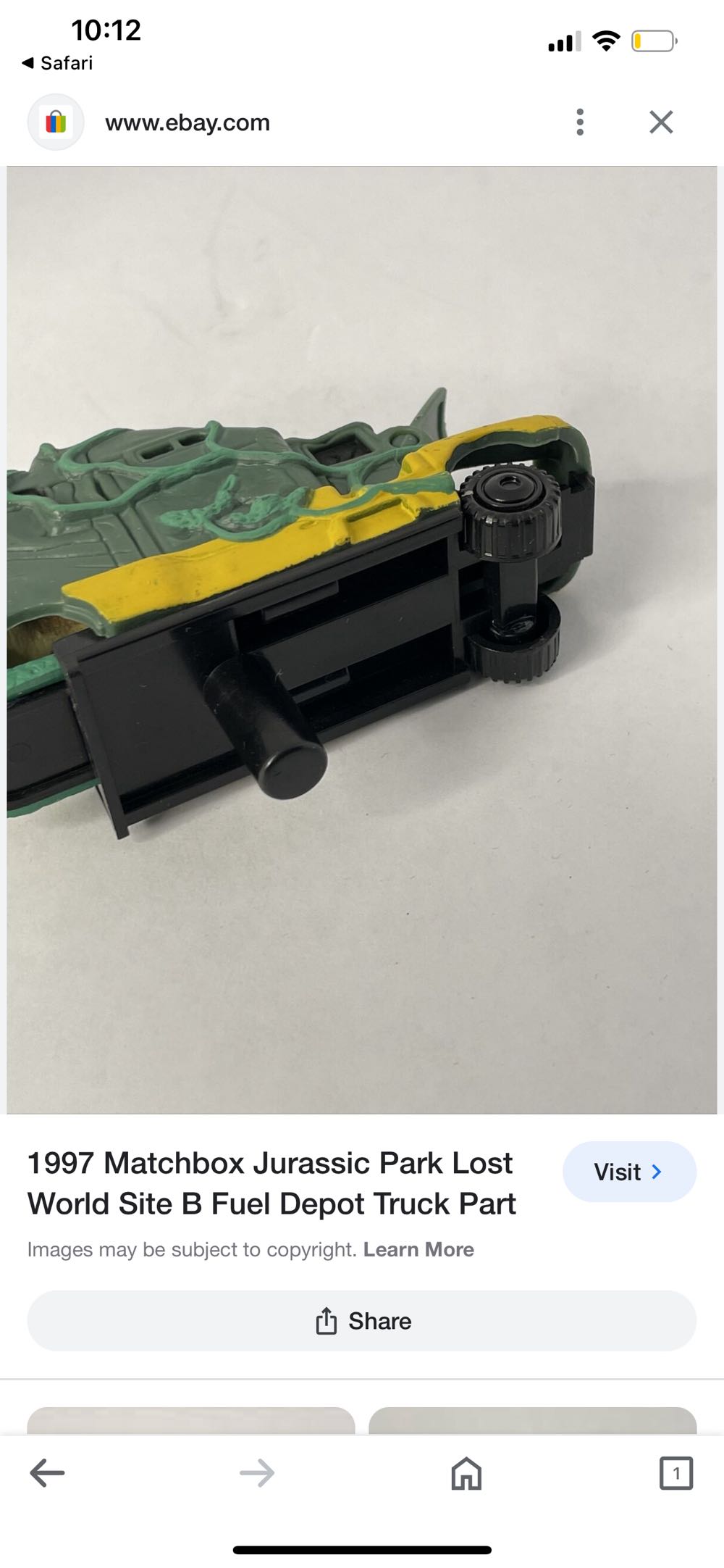 1997 Matchbox Jurassic Park Lost World Site B Fuel Depot Truck Part - Matchbox action figure collectible - Main Image 4