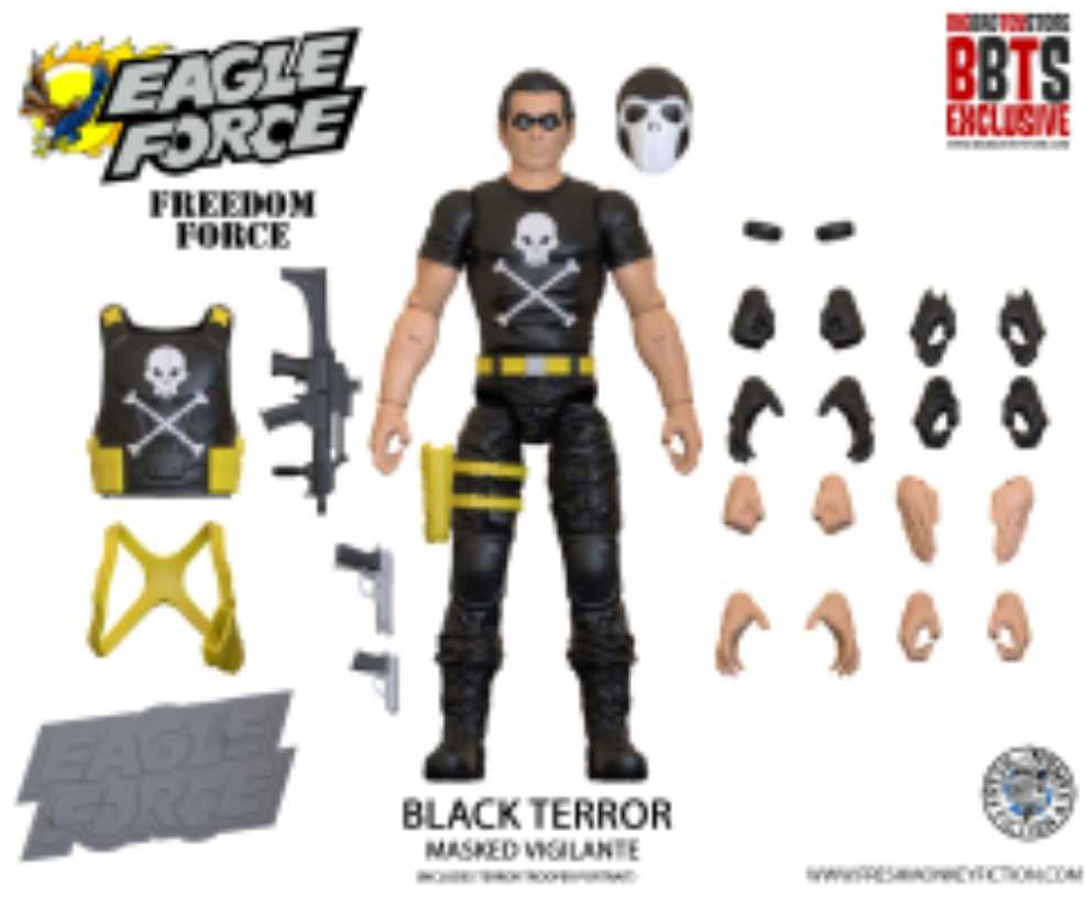 Black Terror - Masked Vigilante - Fresh Monkey Fiction (Eagle Force) action figure collectible [Barcode 658580014568] - Main Image 2