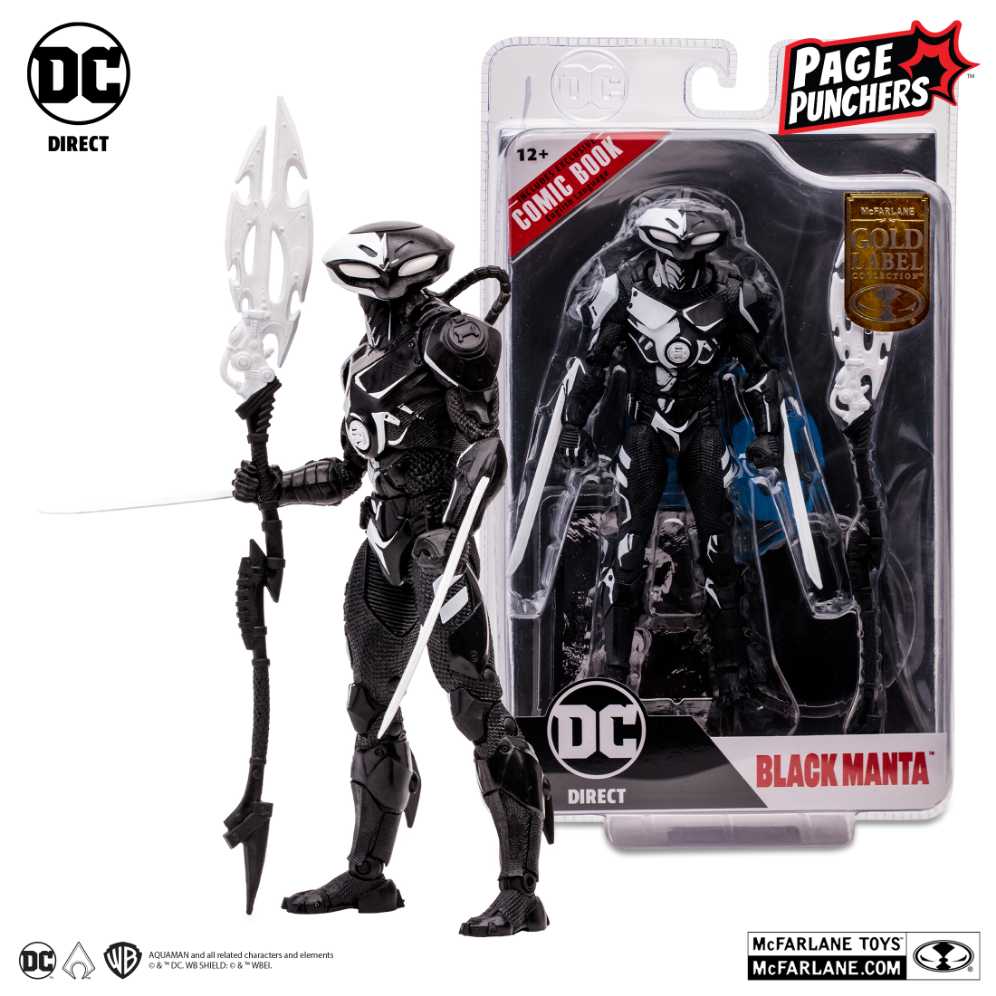 BLACK MANTA (LINE ART) GOLD LABEL (PAGE PUNCHERS) - DC Direct (Line Art Variant) action figure collectible [Barcode 787926158991] - Main Image 3