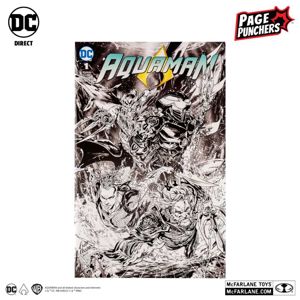 BLACK MANTA (LINE ART) GOLD LABEL (PAGE PUNCHERS) - DC Direct (Line Art Variant) action figure collectible [Barcode 787926158991] - Main Image 4