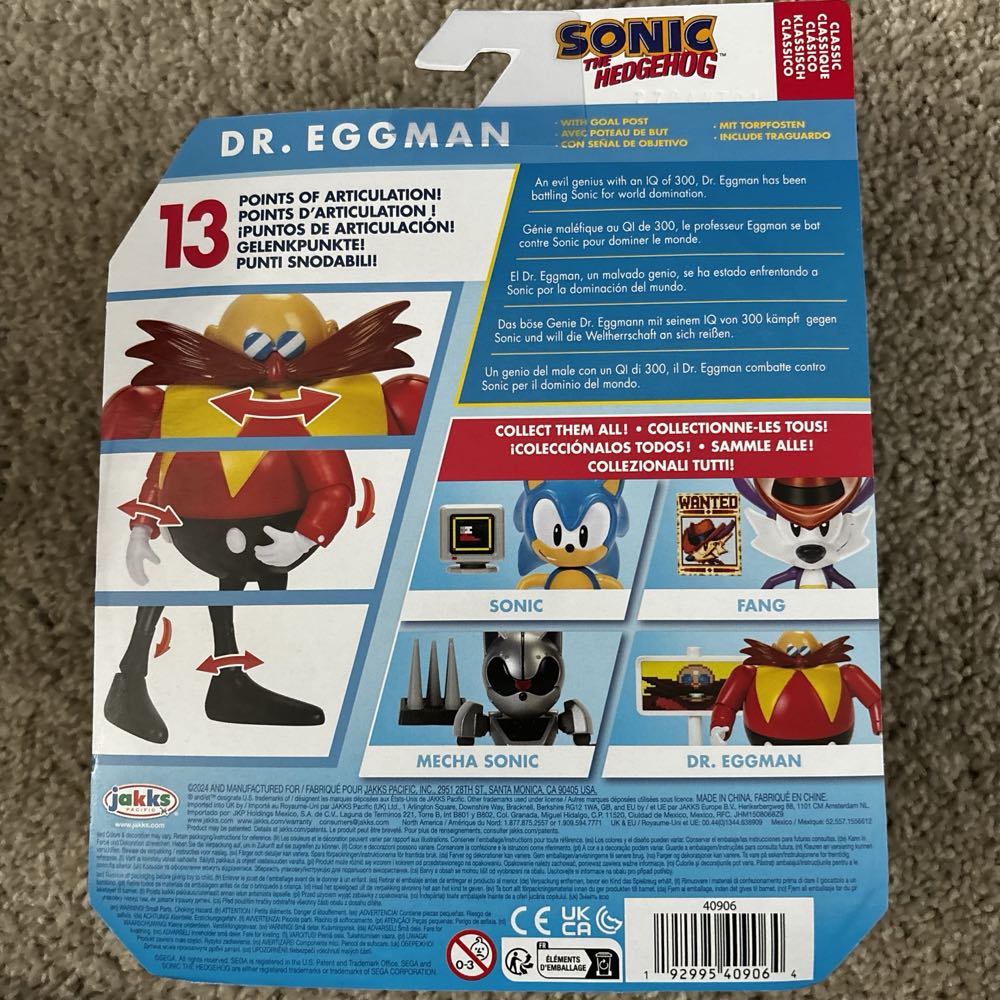 Sonic Classic: Dr. Eggman with Goal Post - JAKKS Pacific, Inc. (Classic Sonic The Hedgehog) action figure collectible [Barcode 192995409064] - Main Image 2