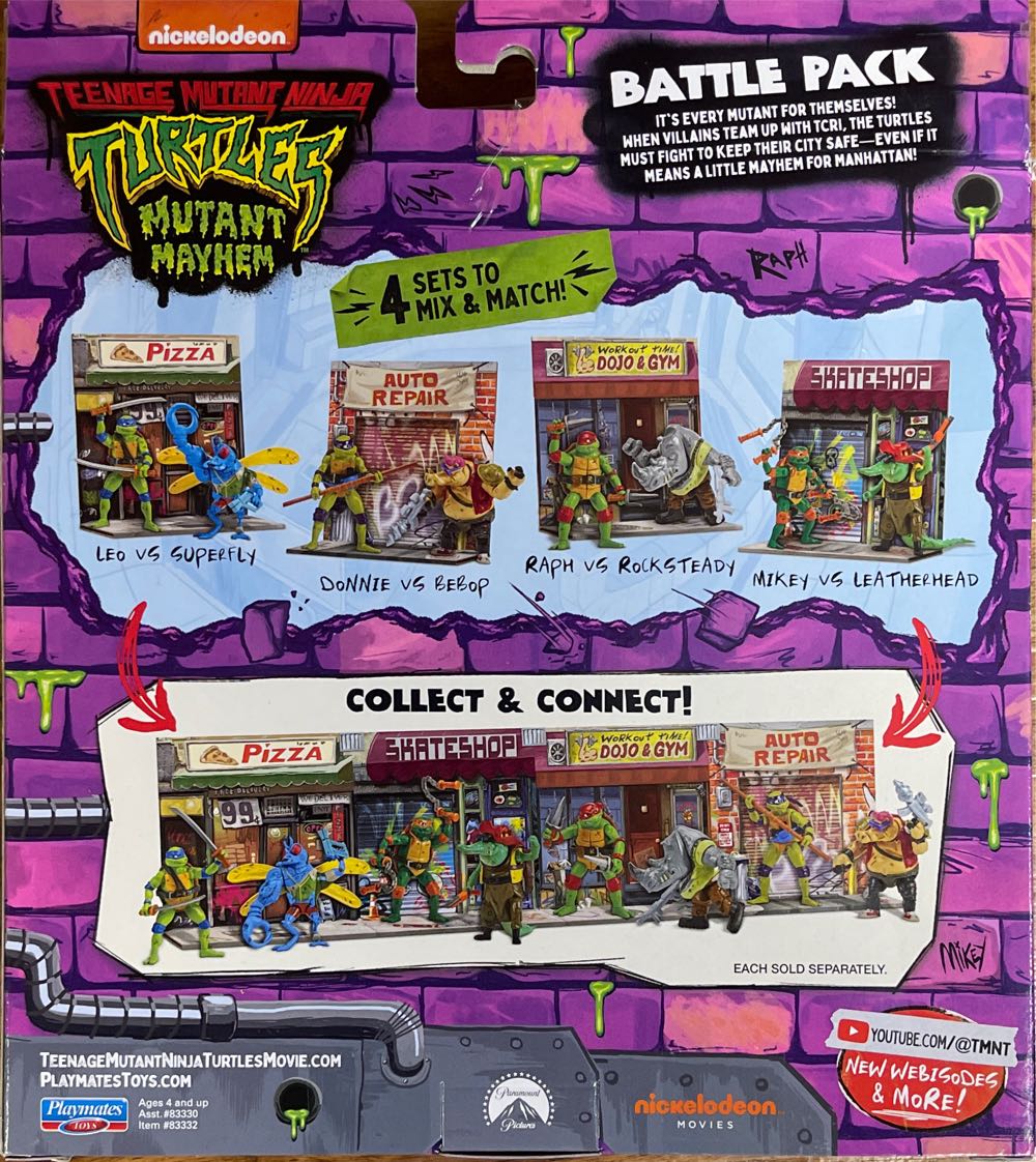 Teenage Mutant Mayhem Battle Pack Donnie Vs Bebop Battle Ninja Turtles Tmnt Walmart New 043377160342 - Playmates (Teenage Mutant Ninja Turtles: Mutant Mayhem) action figure collectible [Barcode 043377833321] - Main Image 2