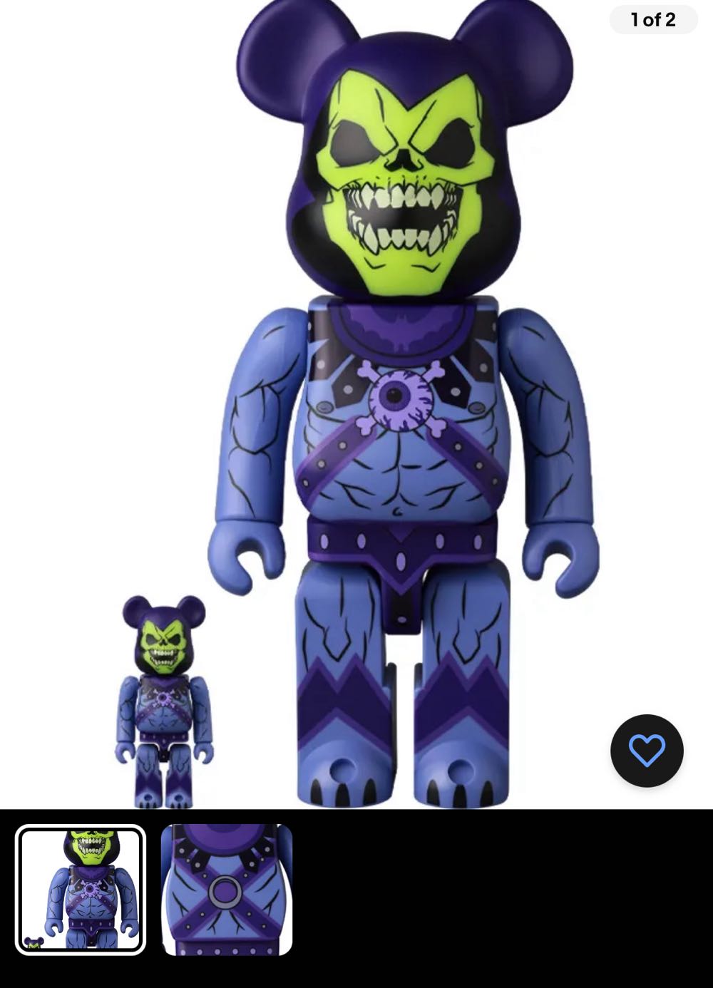 BE@RBRICK Mishka x Masters of The Universe Skeletor 100% & 400%  action figure collectible - Main Image 2