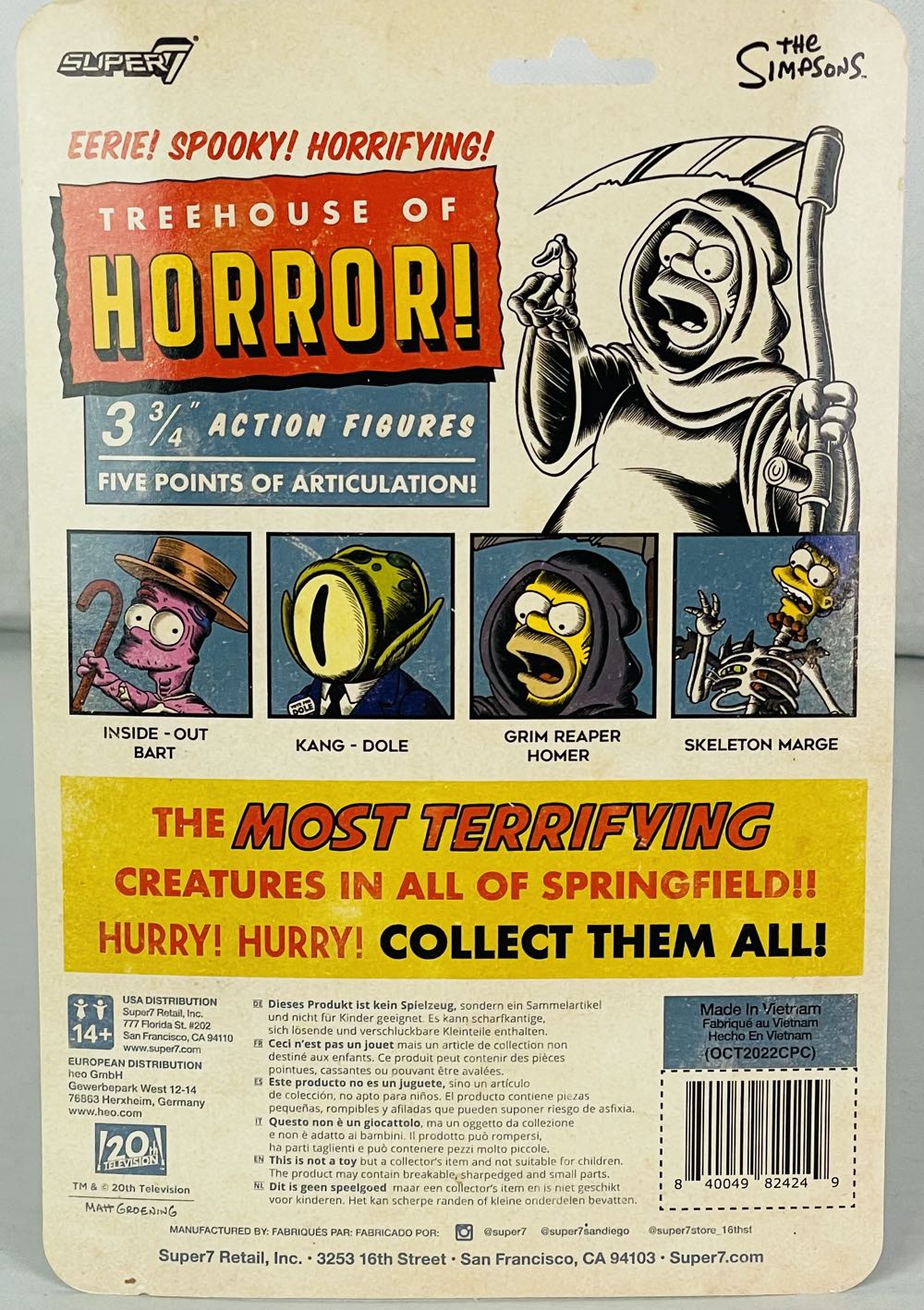 Treehouse Of Horror Inside-Out Bart - Super 7 (ReAction) (The Simpsons: Treehouse of Horror) action figure collectible [Barcode 840049824249] - Main Image 3