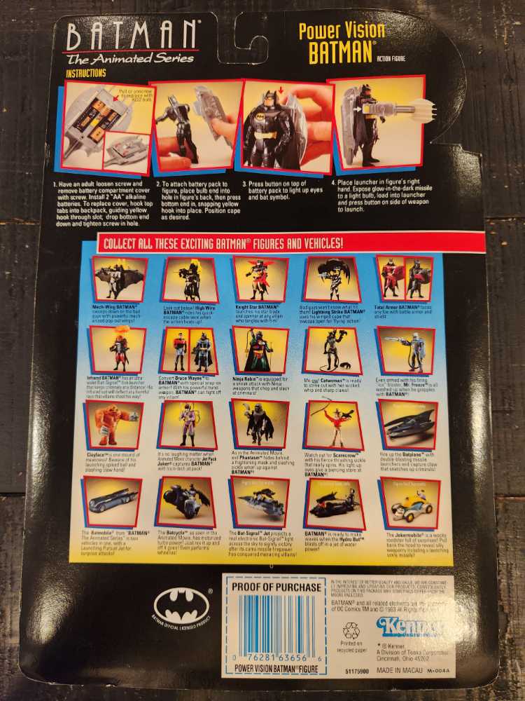 Batman (Power Vision) - Kenner (Batman: The Animated Series) action figure collectible [Barcode 076281636566] - Main Image 2