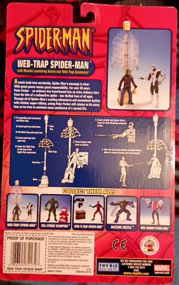 Spider-Man Classics: Spider-Man (Spider Armor) Web Trap  - Toy Biz (Spider-man Classics) action figure collectible [Barcode 086892721728] - Main Image 2