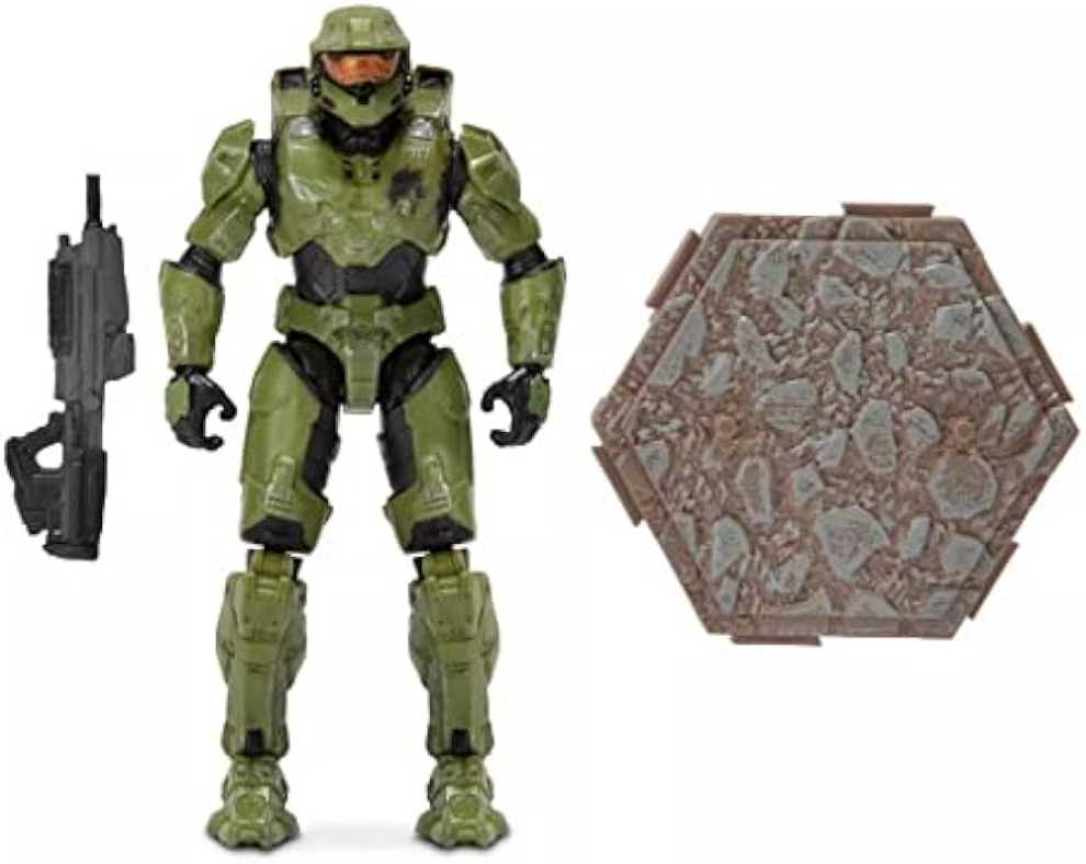 Jazwares World of Halo Infinite Series Wave 3 MASTER CHIEF 4”  With Commando Rifle & Grappleshot 3.75  action figure collectible [Barcode 191726386599] - Main Image 3