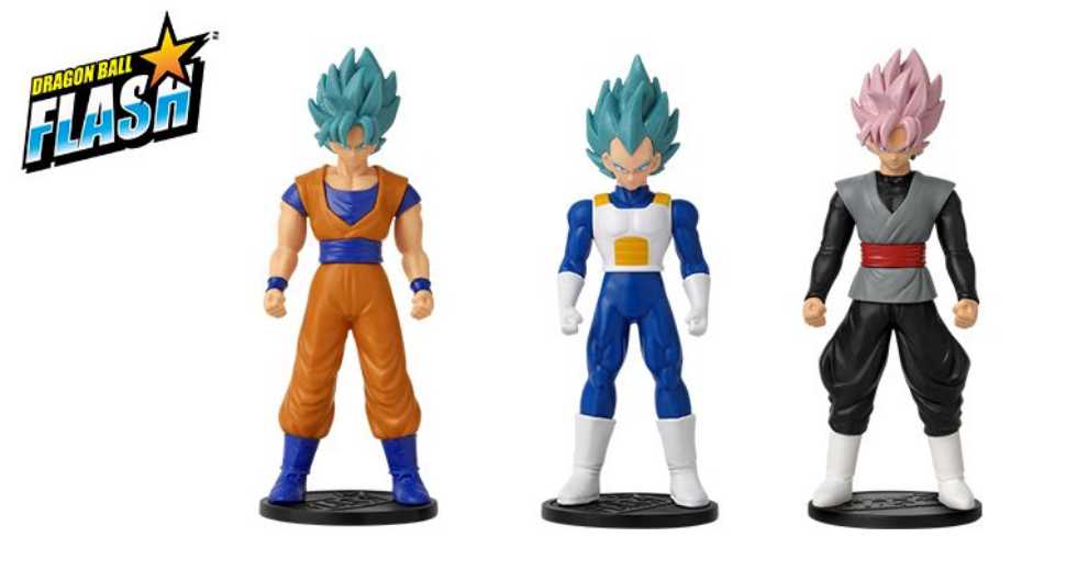 Bandai Namco Dragon Ball Flash Super Saiyan Blue Vegeta, Super Saiyan Blue Goku, Super Saiyan Rose Goku Black 3 Pack  action figure collectible [Barcode 045557372378] - Main Image 2