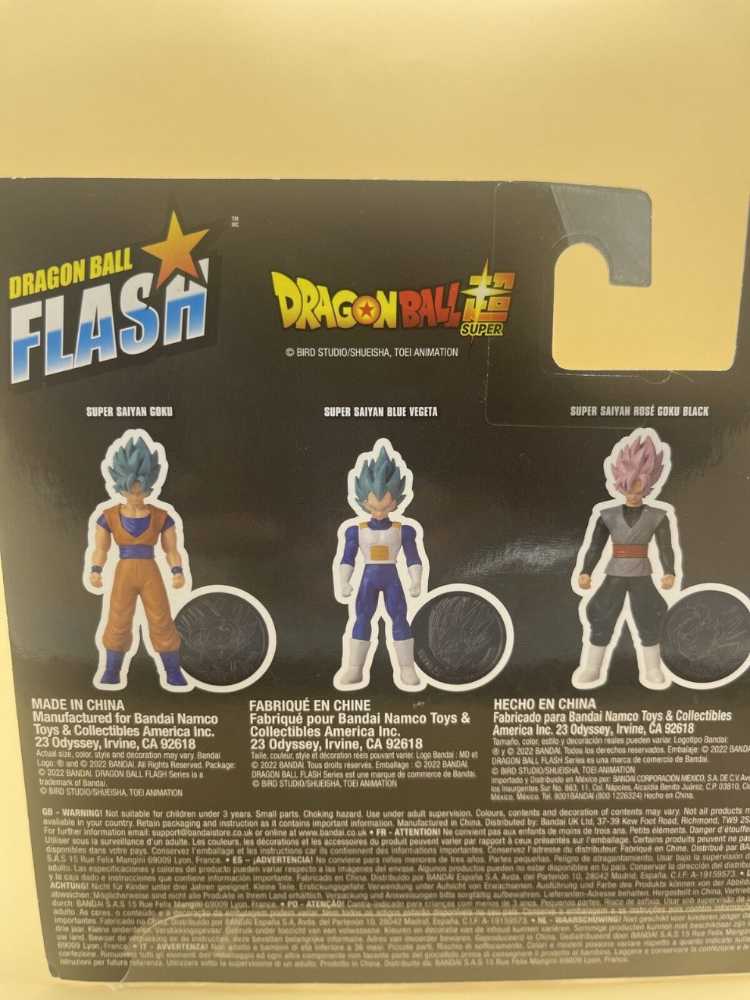 Bandai Namco Dragon Ball Flash Super Saiyan Blue Vegeta, Super Saiyan Blue Goku, Super Saiyan Rose Goku Black 3 Pack  action figure collectible [Barcode 045557372378] - Main Image 3