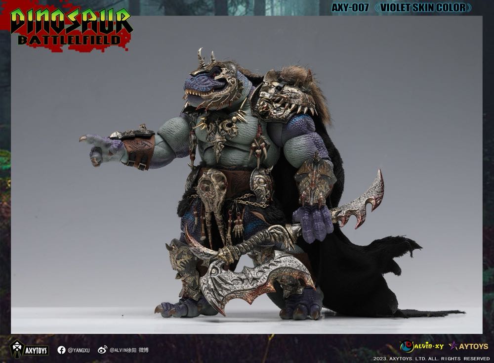 Axytoys - Dinosaur Battlefield - The Carnivorous King T-Rex Blood Blade Deluxe Version 007 (Violet) (with Bonus Gift) 1/12 Action Figure - Axytoys (Dinosaur Battlefield) action figure collectible - Main Image 2