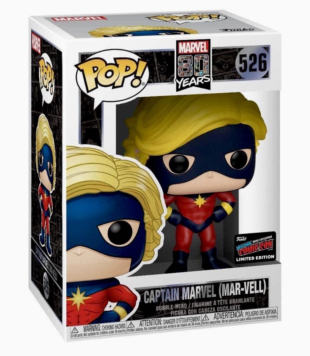 Funko POP! MARVEL 80 Years #526: Captain Marvel (Mar-vell) 2019 Fall Convention Exclusive - Funko (MARVEL 80 Years: First Appearance) action figure collectible [Barcode 889698433624] - Main Image 2