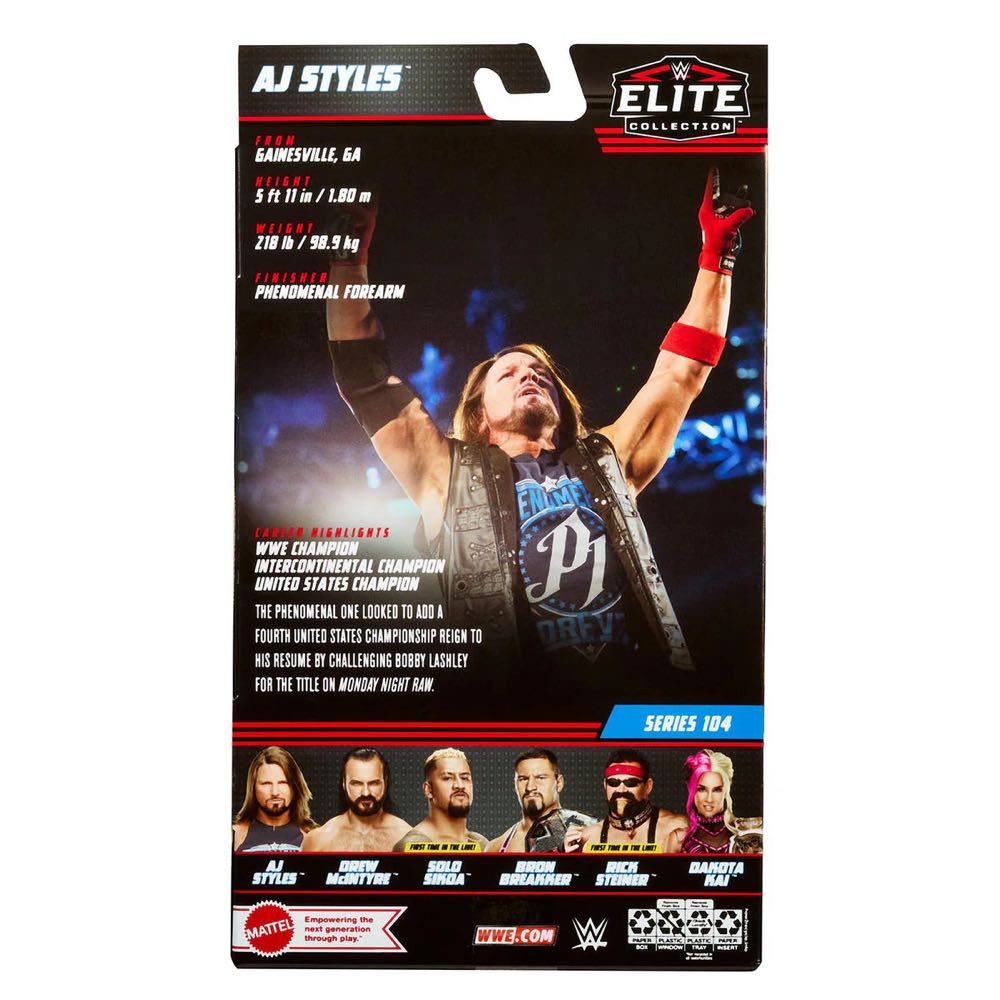 AJ Styles - WWE Mattel (WWE Elite Series 104 (2023)) action figure collectible - Main Image 3