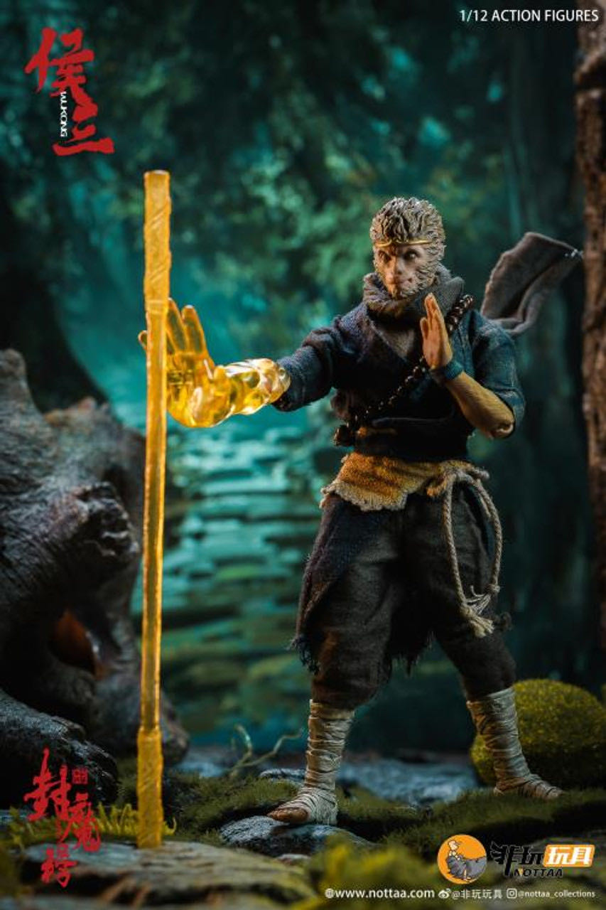 Nottaa Toys - Enveloped Yaomo Series - Martial Artist Monk Wukong 6” Action Figure - Nottaa Toys (Enveloped Yaomo Series) action figure collectible - Main Image 3