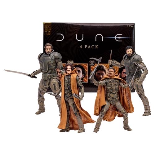 McFarlane Toys DUNE: Part Two 4 Pack Gold Label Amazon Exclusive With Gurney Halleck, Paul Atreides, Chani, Stilgar 7” Action Figures