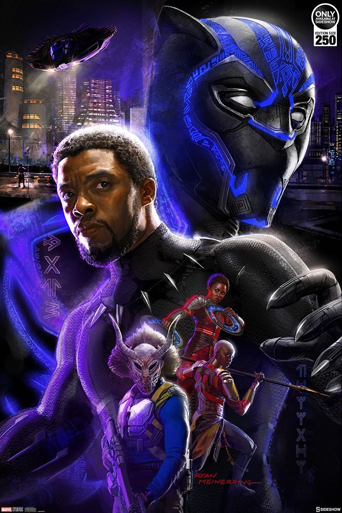 Black Panther Art Print “the Black Panther Lives” by Sideshow Collectibles - Sideshow Collectibles (Marvel Black Panther) action figure collectible - Main Image 2