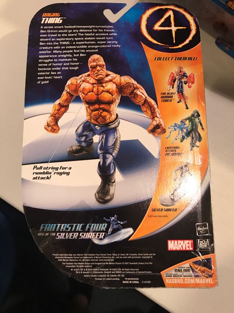 Fantastic Four Rise Of The Silver Surfer Raging Thing  action figure collectible - Main Image 2