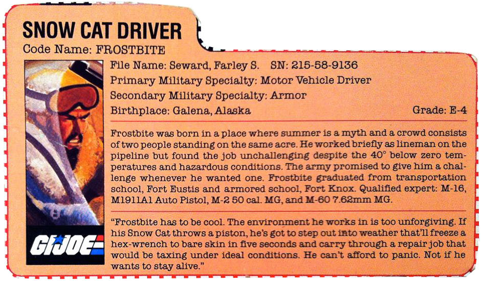 G.I. Joe (ARAH ’85) - Frostbite (V1) - Hasbro (G.I. Joe - A Real American Hero) action figure collectible - Main Image 3