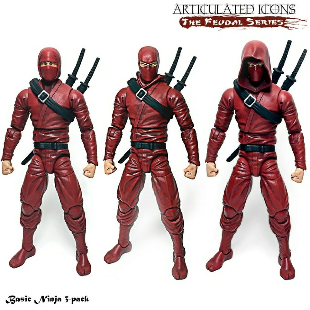 ARTICULATED ICONS The Feudal Series : Basic Ninja Red - The Fwoosh (ARTICULATED ICONS The Feudal Series) action figure collectible - Main Image 2