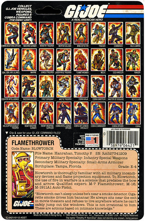 1984 Blowtorch (v1) - Hasbro (Series 3) action figure collectible - Main Image 3