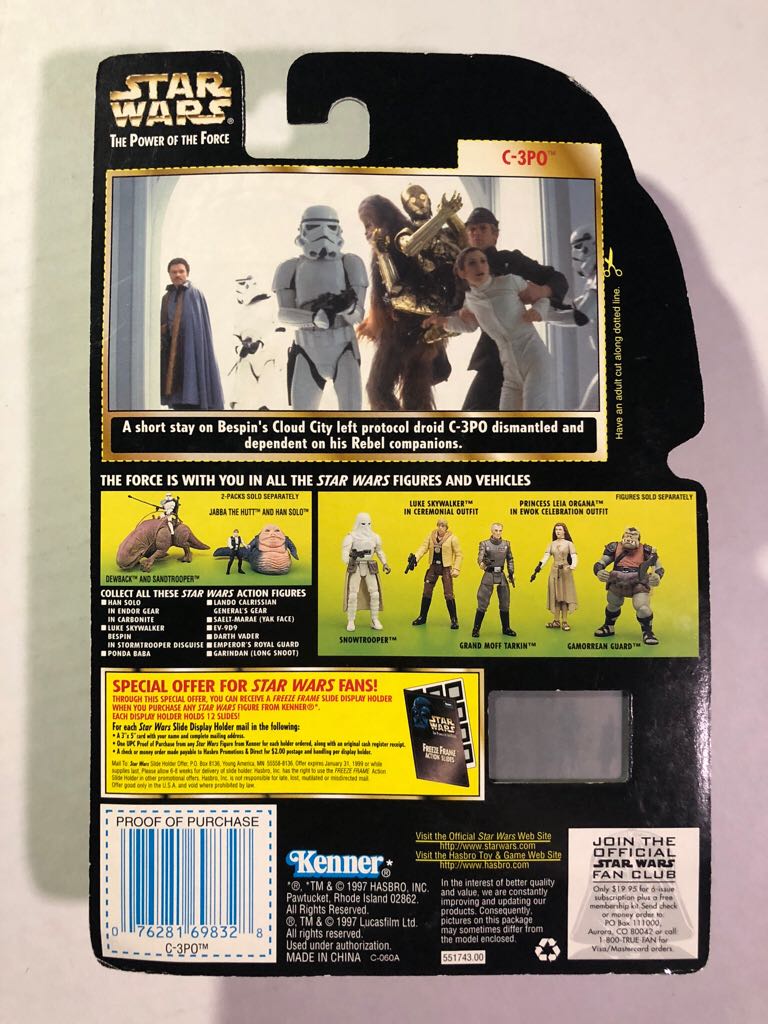 POTF-FF C-3P0 (Net) - Kenner (Power Of The Force Freeze Frame) action figure collectible - Main Image 2
