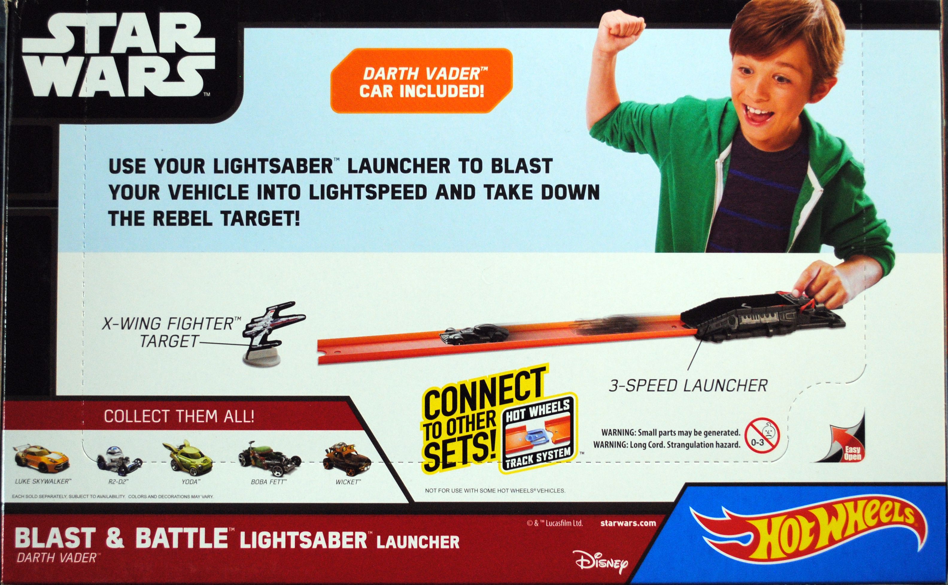 Hot Wheels Star Wars Playset Blast & Battle Lightsaber Launcher Darth Vader - Hot Wheels from Mattel (Star Wars Hot Wheels) action figure collectible - Main Image 2