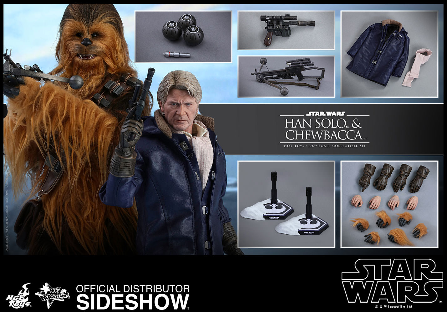 Han Solo and Chewbacca (Episode VII : The Force Awaken) - Hot Toys (Sixth Scale Figures) action figure collectible - Main Image 2