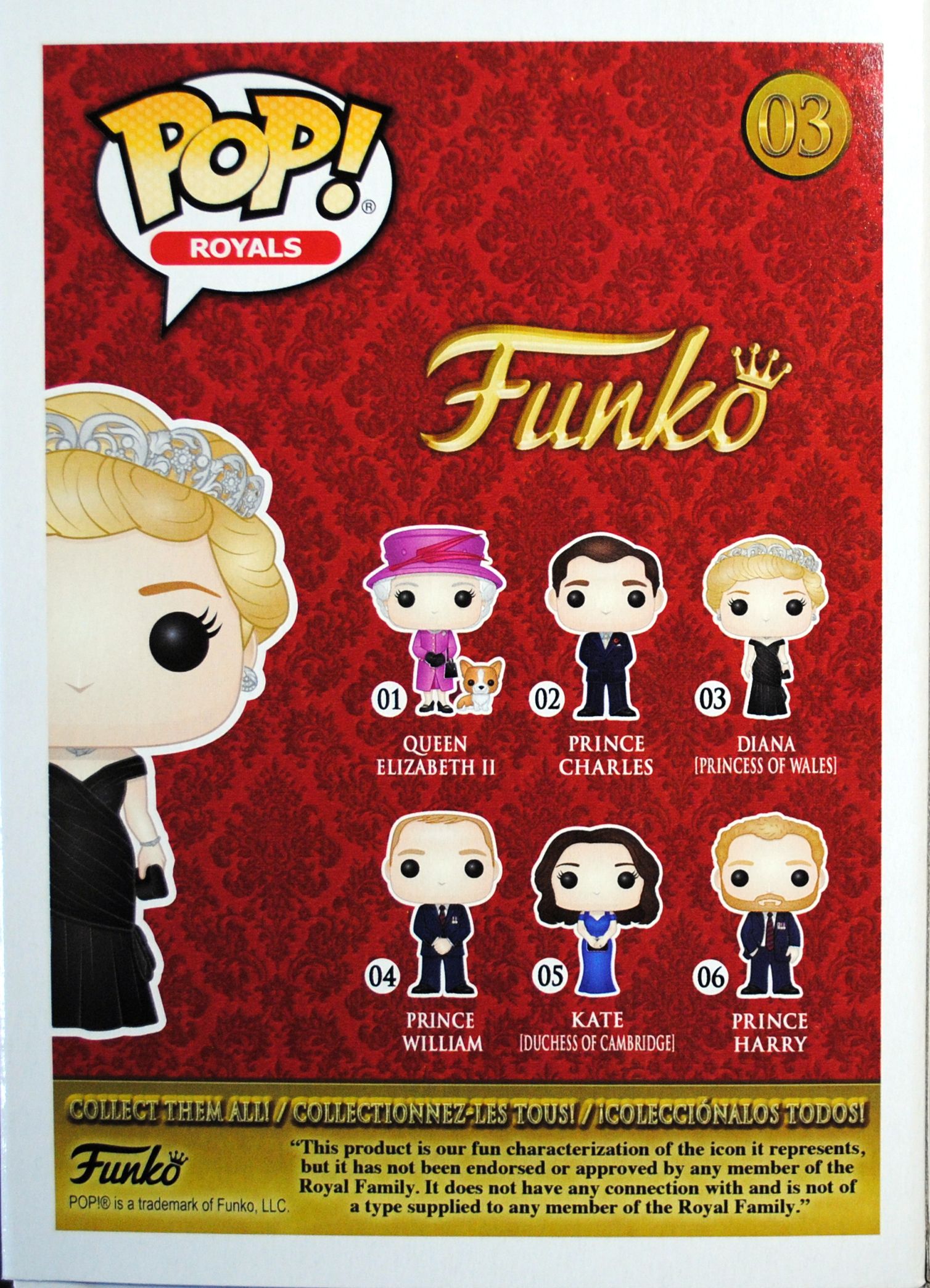 Funko Pop! British Royals: Diana Princess Of Wales (Red Dress) - Funko (UK British Royal Family) action figure collectible - Main Image 2